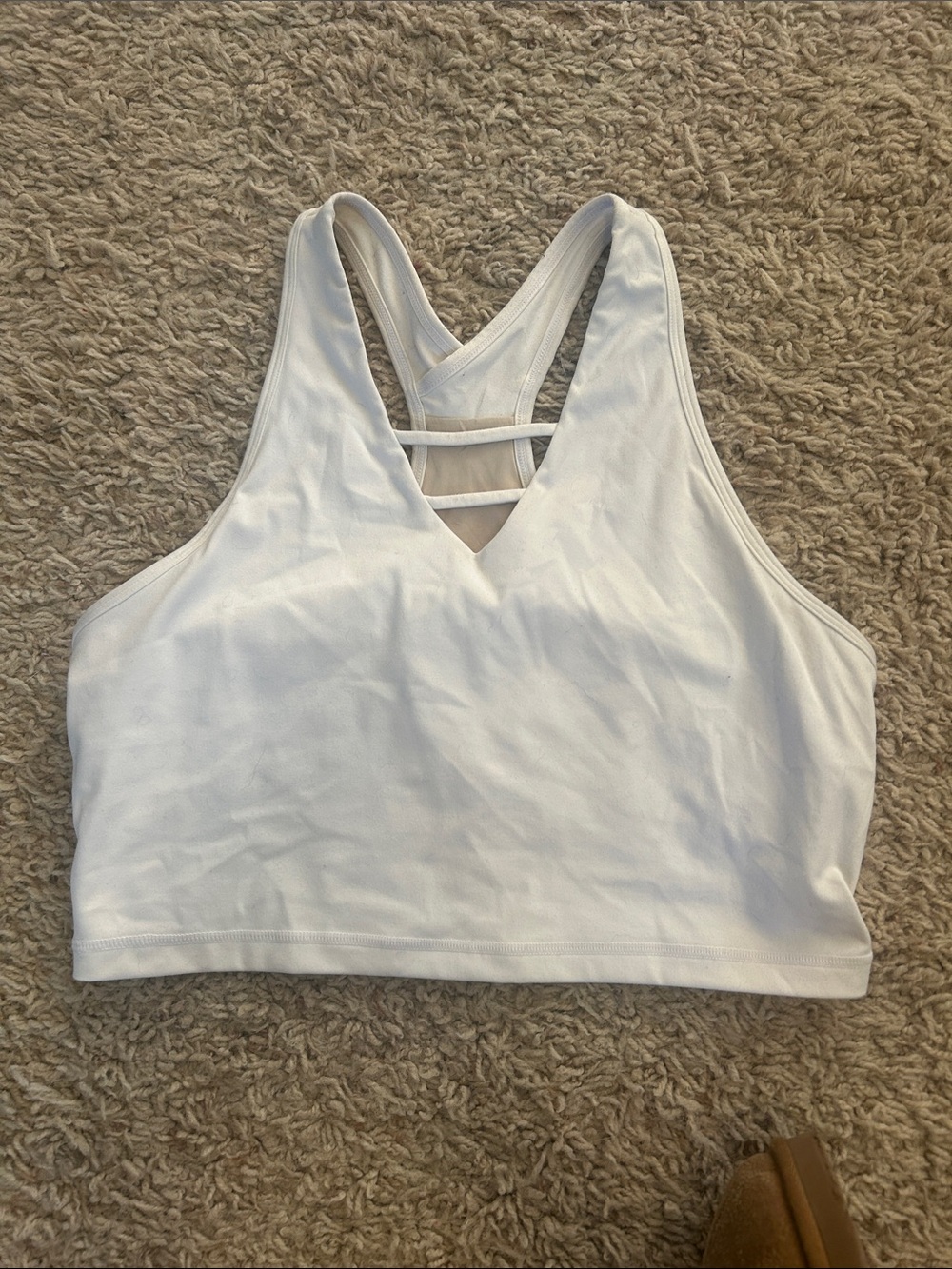 Zyia Active White Grid Crop Top
